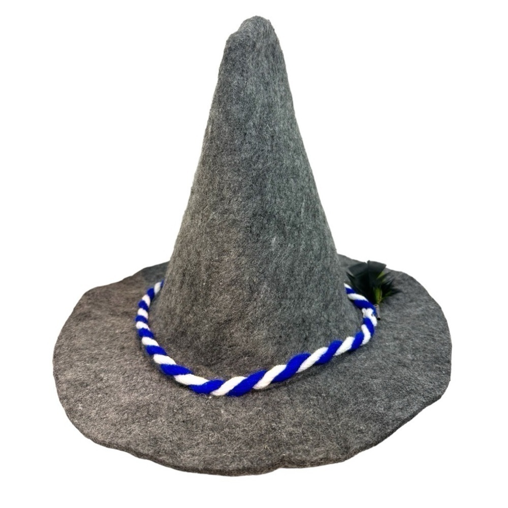 Bavarian Traditional German Type Oktoberfest Traditional Felt Hat Feather Gray
